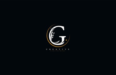 Letter G linked rounded stylish swoosh circle elegant flourishes logotype