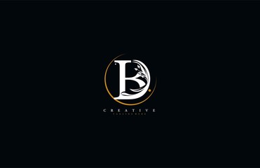 Letter B linked rounded stylish swoosh circle elegant flourishes logotype