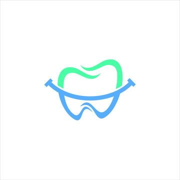 Dental care logo and vector graphic symbol