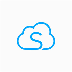 Initial Letter S with Cloud concept.
