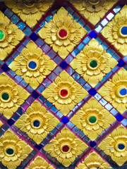 Lai Thai Pattern on wall Temple