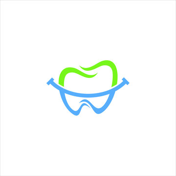 Dental care logo and vector graphic symbol
