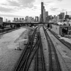 Railway and Chicago Skyline