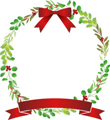 ボタニカル　イラスト　植物　botanical　年末年始　frame　クリスマス