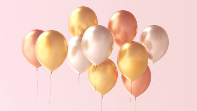 Endless animation showing a group of colorful balloons floating. Loopable. 4KHD
