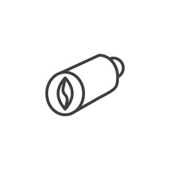 Vagina, sex toy line icon. linear style sign for mobile concept and web design. Sex toy for man outline vector icon. Symbol, logo illustration. Vector graphics