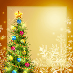 クリスマス　クリスマスツリー　雪の結晶　フレーム　枠　ツリー