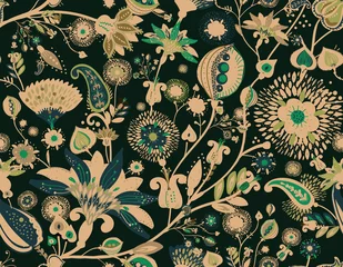 Meubelstickers Seamless floral background paisley for textiles, wallpaper © alfaolga