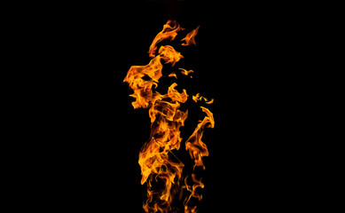 Fire flames on black background. fire on black background isolated. fire patterns
