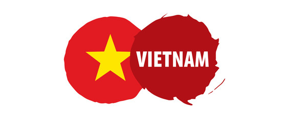 Fototapeta premium Vietnam flag, vector illustration on a white background