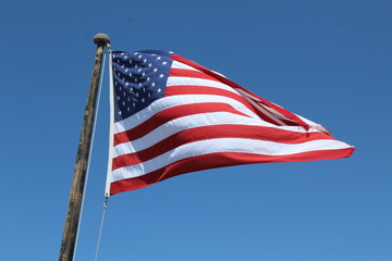 american flag in the wind