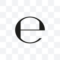 Estimated sign, E mark symbol. Vector illustration, flat design.