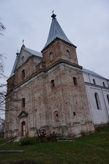 Fototapeta premium An old church portal decoration in Florence Italy