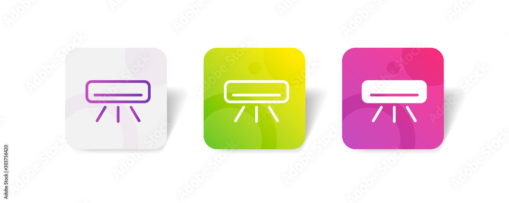 Aufkleber air conditioning round icon in smooth gradient background button