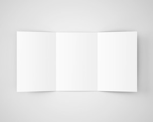 A4 Three Fold Trifold Brochure White Blank Mockup