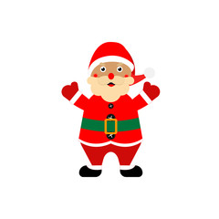Cartoon santa claus on a white, isolated background. Vector illustration.