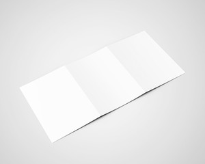 A4 Three Fold Trifold Brochure White Blank Mockup