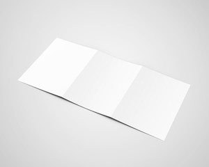A4 Three Fold Trifold Brochure White Blank Mockup