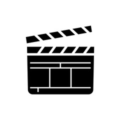 Fototapeta premium clapper board icon trendy flat design