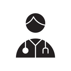 flat black glyph doctor avatar icon. Logo element illustration. doctor avatar design. vector eps 10 . doctor avatar concept. Can be used in web and mobile . trendy simple style.