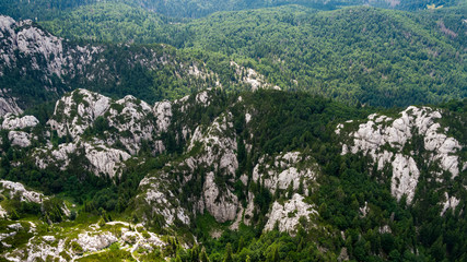 Aerial scene of Velebit Mountain in Croatia