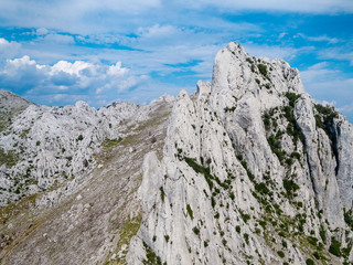 Fototapeta na wymiar Aerial view of the Tulove grede rocks on the Velebit Mountain, Croatia