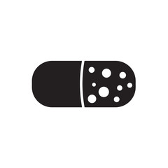 flat glyph black capsule medical icon. Logo element illustration. capsule medical design. vector eps 10 . capsule medical concept. Can be used in web and mobile . trendy simple style.