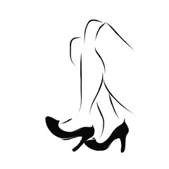 silhouette of a lady leg