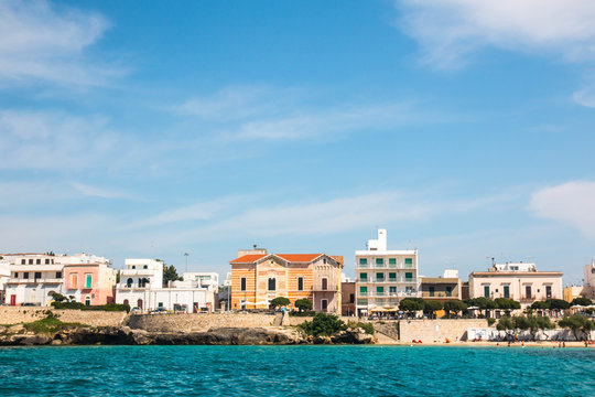 panoramic view of Santa Maria al Bagno, a village near ionian sea, Apulia, Salento, Italy