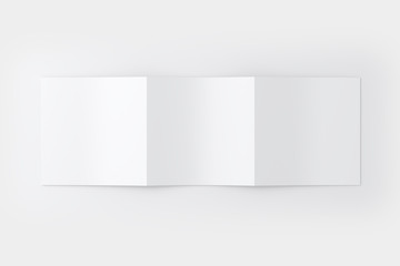 Square 3 Fold Brochure White Blank Mockup