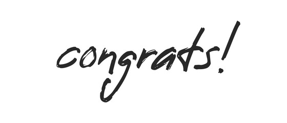 Congrats lettering. Handwritten modern calligraphy. Vector illustrated letters for congratulations design.