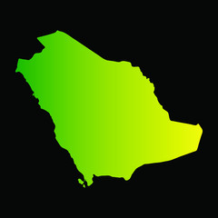 Saudi Arabia colorful vector map silhouette