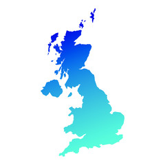 United Kingdom of Great Britain and Ireland colorful vector map silhouette