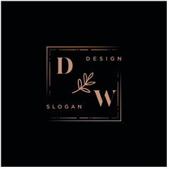 DW Beauty vector initial logo, handwriting logo of initial signature, wedding, fashion, jewerly, boutique, floral and botanical with creative template for any company or business