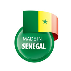 Senegal flag, vector illustration on a white background