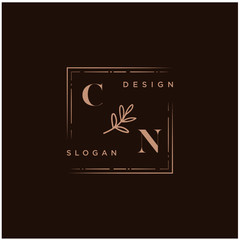 CN Beauty vector initial logo, handwriting logo of initial signature, wedding, fashion, jewerly, boutique, floral and botanical with creative template for any company or business