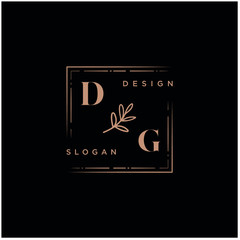 DG Beauty vector initial logo, handwriting logo of initial signature, wedding, fashion, jewerly, boutique, floral and botanical with creative template for any company or business