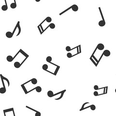 Musical notes seamless pattern. Melody music icon texture background.