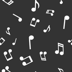 Musical notes seamless pattern. Melody music icon texture background.