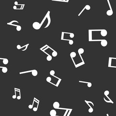Musical notes seamless pattern. Melody music icon texture background.