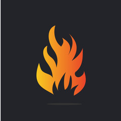Fire flames icon logo vector