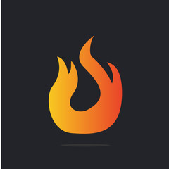 Fire flames icon logo vector