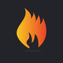 Fire flames icon logo vector