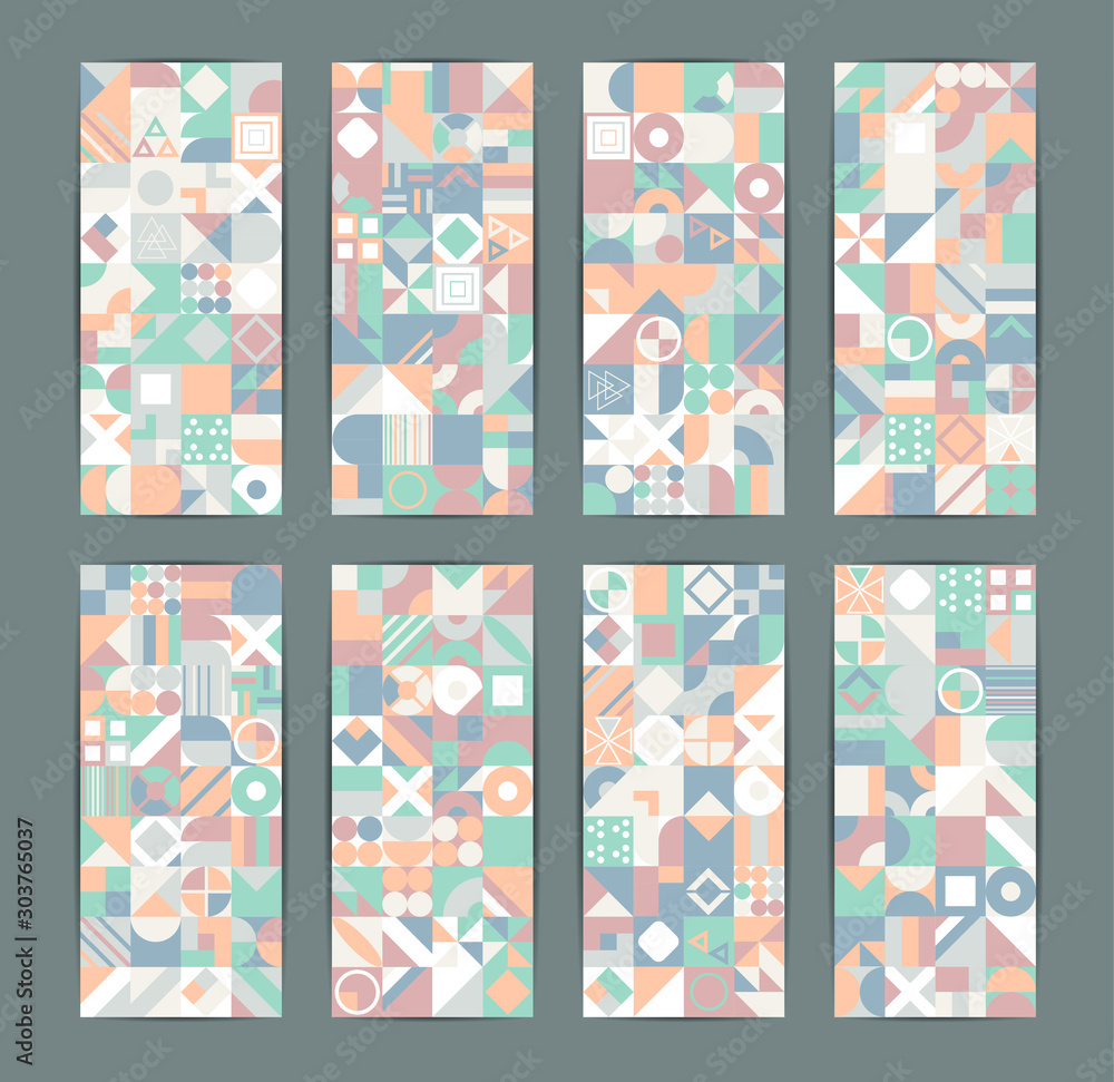 Poster modern vector abstract geometric pattern with different shapes. abstract texture background for cove