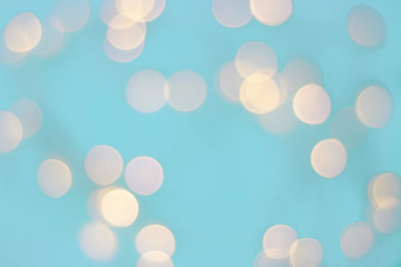 Blurred bokeh on a blue background close-up