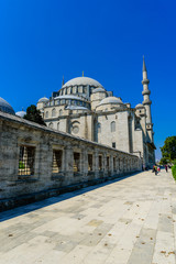 Fototapeta na wymiar Suleymaniye Mosque in the Fatih district of Istanbul, Turkey. Travel concept of historical part.