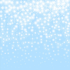 Naklejka na ściany i meble Snow flakes. Beauteous winter silver snowflake overlay template. Fancy vector illustration. Sparce snow