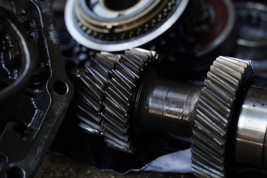 Racing car's gear box detail