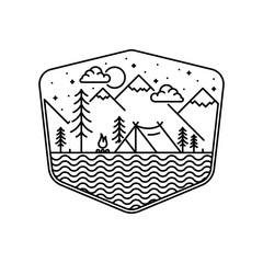 Camping Hiking Climbing Nature Adventure Graphic Illustration Vector Art T-shirt Design