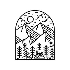 Camping Hiking Climbing Nature Adventure Graphic Illustration Vector Art T-shirt Design